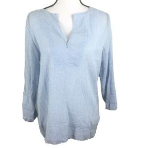 Apiece Apart Blue Stripe Cotton Tunic Top Size 4